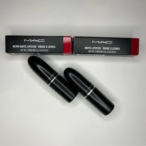 MAC Cosmetics Ruby Woo and Russian Red Lipsticks